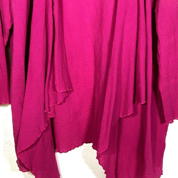 Soft Surroundings Topper Cardigan Size Large Magenta Pink Open Front Jacket - Picture 3 of 8